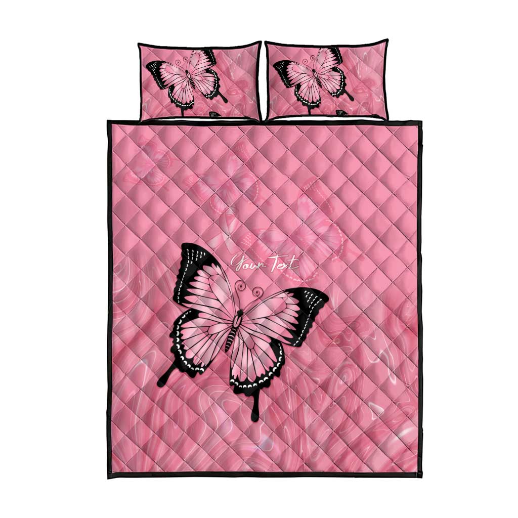 Personalised Australia Breast Cancer Awareness Quilt Bed Set Pink Ribbon Butterfly Opal Pattern - Aussie Hoodie