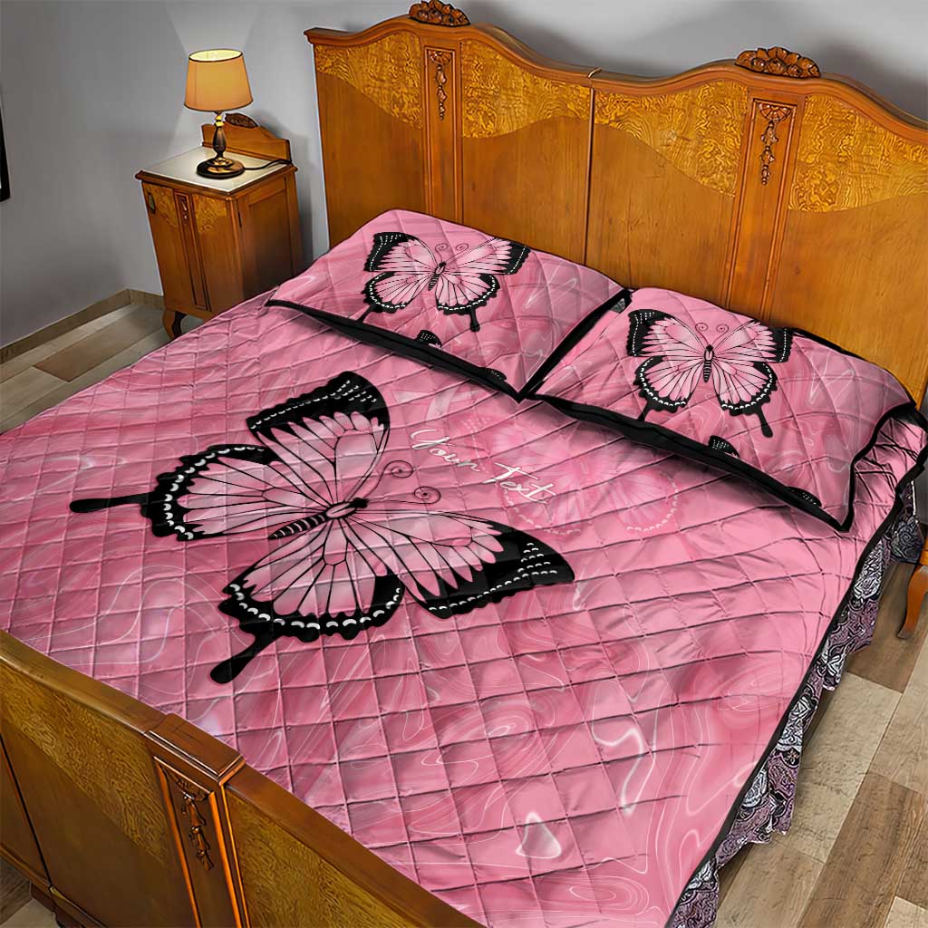 Personalised Australia Breast Cancer Awareness Quilt Bed Set Pink Ribbon Butterfly Opal Pattern - Aussie Hoodie