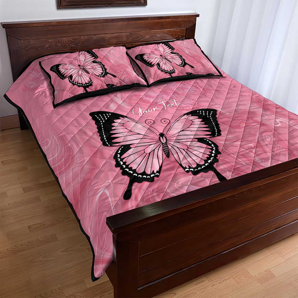 Personalised Australia Breast Cancer Awareness Quilt Bed Set Pink Ribbon Butterfly Opal Pattern - Aussie Hoodie