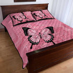 Personalised Australia Breast Cancer Awareness Quilt Bed Set Pink Ribbon Butterfly Opal Pattern - Aussie Hoodie