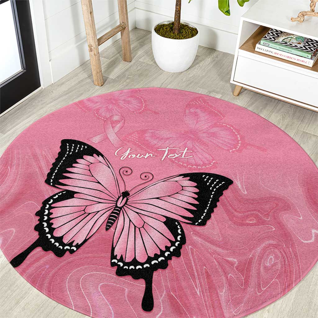 Personalised Australia Breast Cancer Awareness Round Carpet Pink Ribbon Butterfly Opal Pattern - Aussie Hoodie