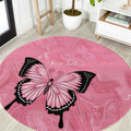 Personalised Australia Breast Cancer Awareness Round Carpet Pink Ribbon Butterfly Opal Pattern - Aussie Hoodie