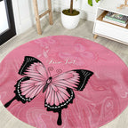 Personalised Australia Breast Cancer Awareness Round Carpet Pink Ribbon Butterfly Opal Pattern - Aussie Hoodie