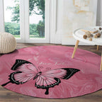 Personalised Australia Breast Cancer Awareness Round Carpet Pink Ribbon Butterfly Opal Pattern - Aussie Hoodie