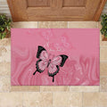 Personalised Australia Breast Cancer Awareness Rubber Doormat Pink Ribbon Butterfly Opal Pattern - Aussie Hoodie