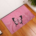 Personalised Australia Breast Cancer Awareness Rubber Doormat Pink Ribbon Butterfly Opal Pattern - Aussie Hoodie