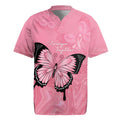 Personalised Australia Breast Cancer Awareness Rugby Jersey Pink Ribbon Butterfly Opal Pattern - Aussie Hoodie