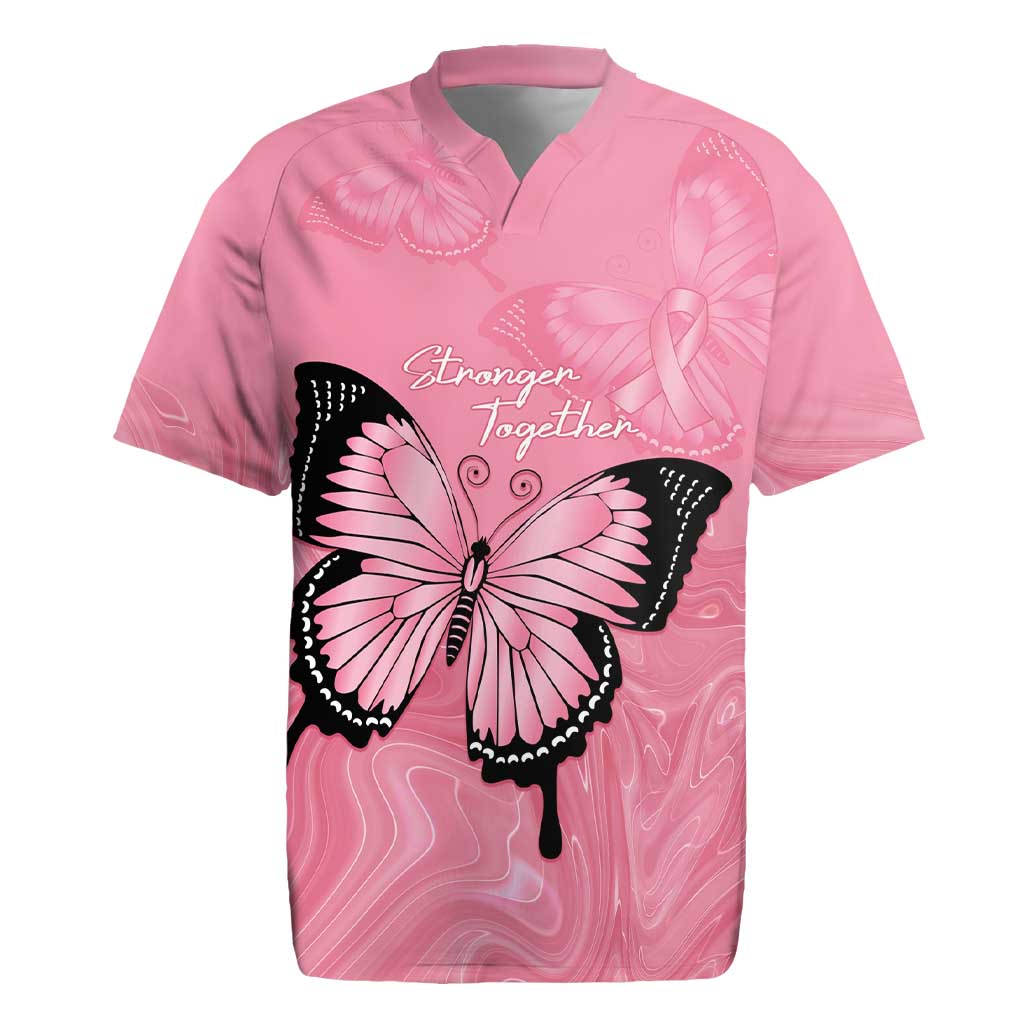 Personalised Australia Breast Cancer Awareness Rugby Jersey Pink Ribbon Butterfly Opal Pattern - Aussie Hoodie