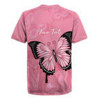 Personalised Australia Breast Cancer Awareness Rugby Jersey Pink Ribbon Butterfly Opal Pattern - Aussie Hoodie
