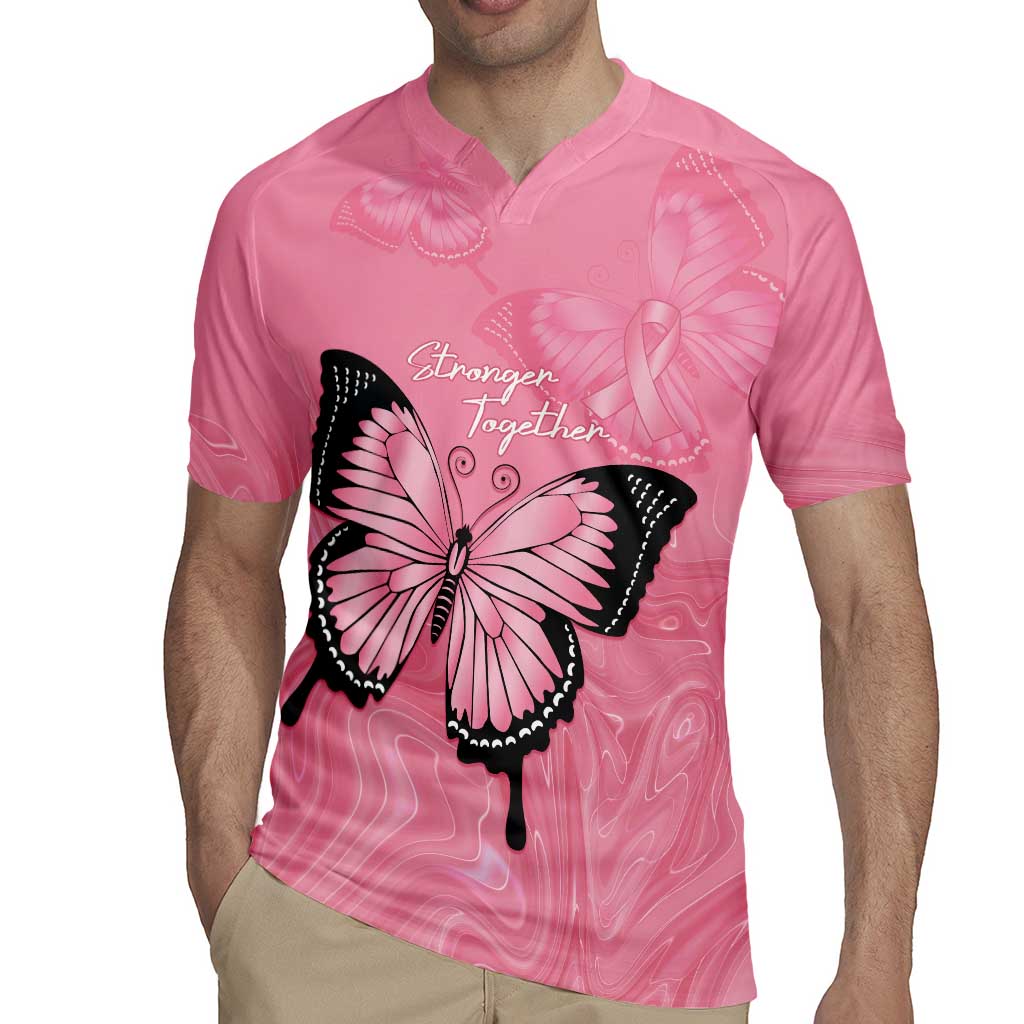 Personalised Australia Breast Cancer Awareness Rugby Jersey Pink Ribbon Butterfly Opal Pattern - Aussie Hoodie