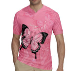 Personalised Australia Breast Cancer Awareness Rugby Jersey Pink Ribbon Butterfly Opal Pattern - Aussie Hoodie
