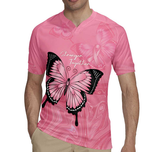 Personalised Australia Breast Cancer Awareness Rugby Jersey Pink Ribbon Butterfly Opal Pattern - Aussie Hoodie