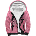 Personalised Australia Breast Cancer Awareness Sherpa Hoodie Pink Ribbon Butterfly Opal Pattern - Aussie Hoodie