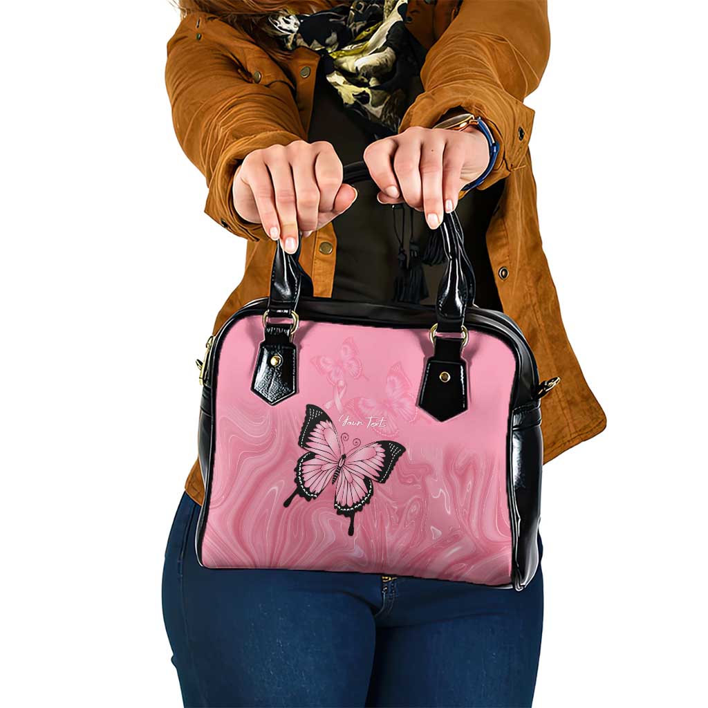 Personalised Australia Breast Cancer Awareness Shoulder Handbag Pink Ribbon Butterfly Opal Pattern - Aussie Hoodie