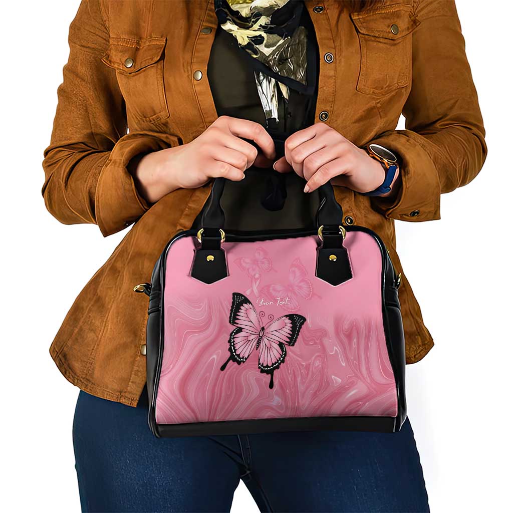 Personalised Australia Breast Cancer Awareness Shoulder Handbag Pink Ribbon Butterfly Opal Pattern - Aussie Hoodie