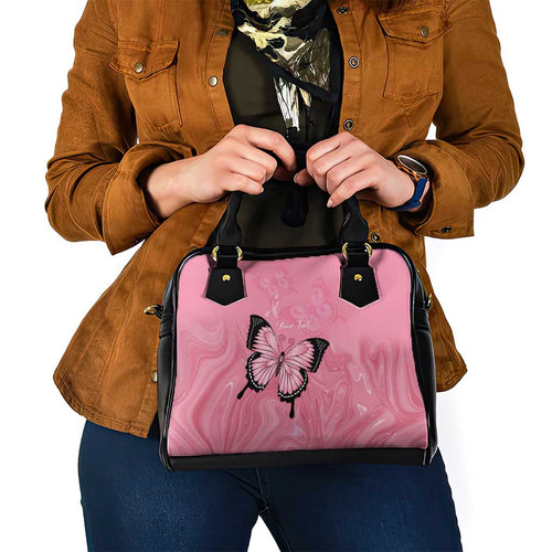 Personalised Australia Breast Cancer Awareness Shoulder Handbag Pink Ribbon Butterfly Opal Pattern - Aussie Hoodie