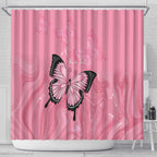 Personalised Australia Breast Cancer Awareness Shower Curtain Pink Ribbon Butterfly Opal Pattern - Aussie Hoodie