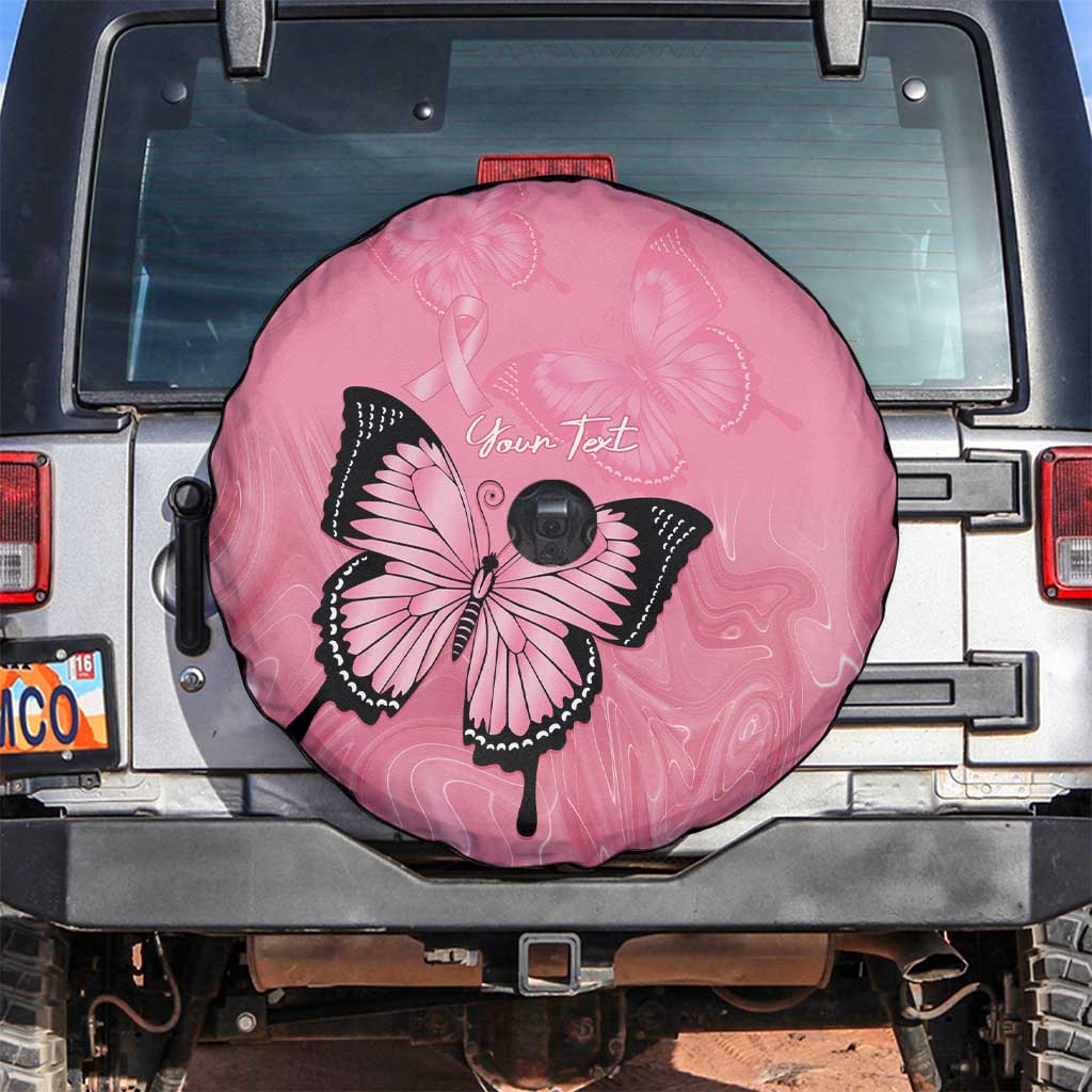 Personalised Australia Breast Cancer Awareness Spare Tire Cover Pink Ribbon Butterfly Opal Pattern - Aussie Hoodie