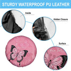 Personalised Australia Breast Cancer Awareness Spare Tire Cover Pink Ribbon Butterfly Opal Pattern - Aussie Hoodie