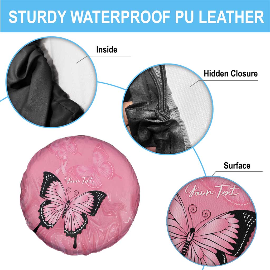 Personalised Australia Breast Cancer Awareness Spare Tire Cover Pink Ribbon Butterfly Opal Pattern - Aussie Hoodie
