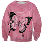 Personalised Australia Breast Cancer Awareness Sweatshirt Pink Ribbon Butterfly Opal Pattern - Aussie Hoodie