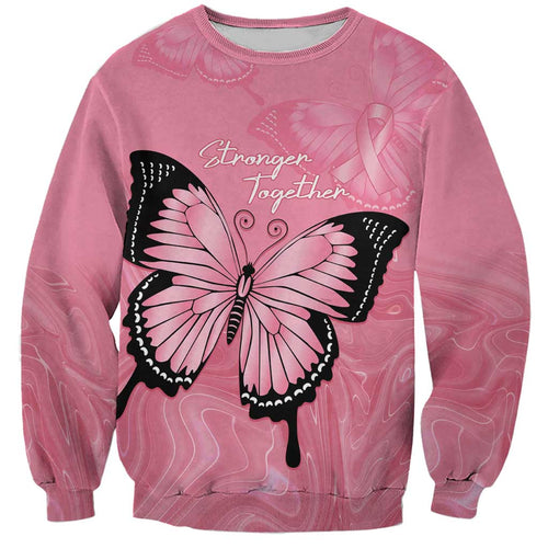 Personalised Australia Breast Cancer Awareness Sweatshirt Pink Ribbon Butterfly Opal Pattern - Aussie Hoodie