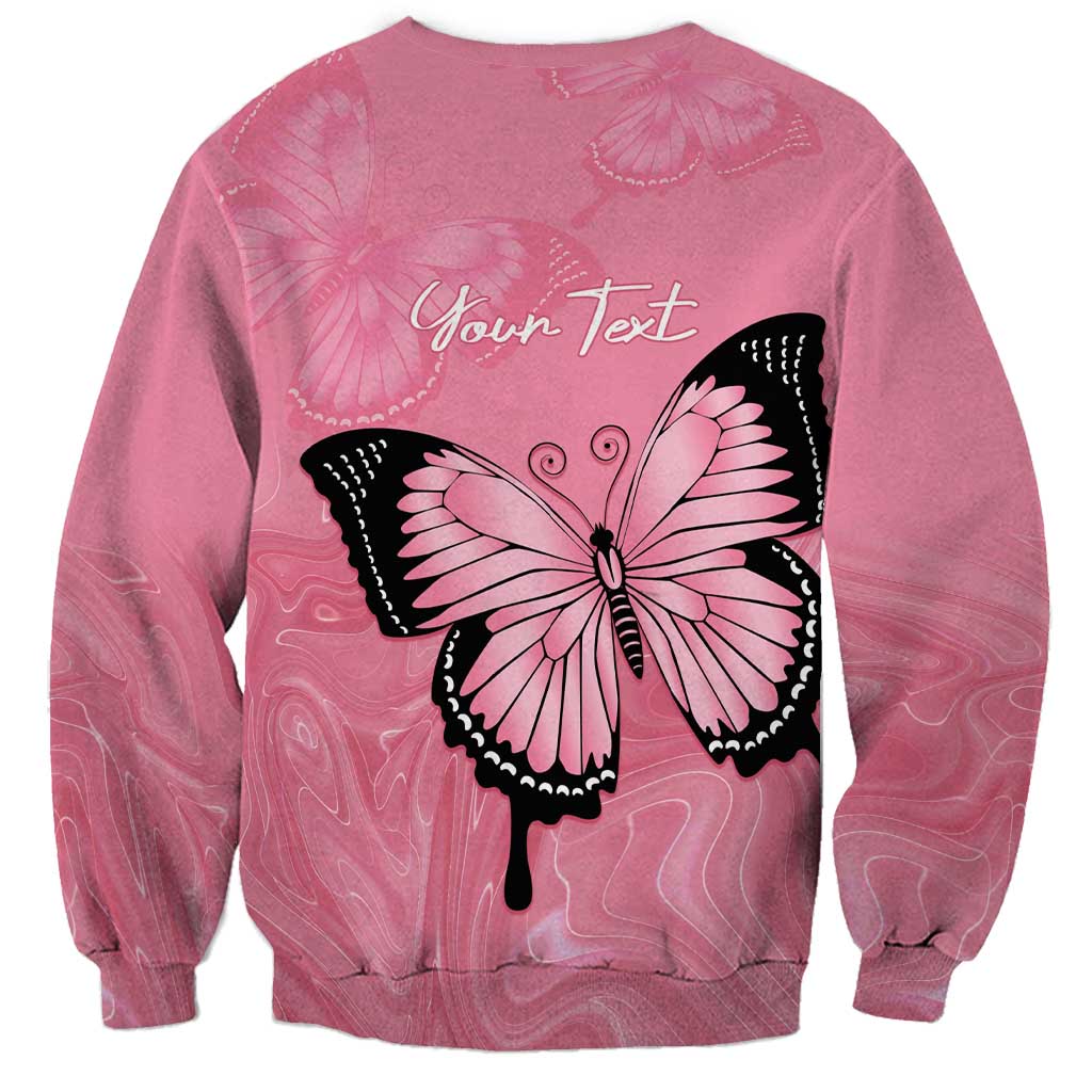 Personalised Australia Breast Cancer Awareness Sweatshirt Pink Ribbon Butterfly Opal Pattern - Aussie Hoodie