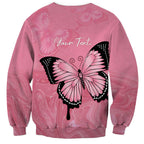 Personalised Australia Breast Cancer Awareness Sweatshirt Pink Ribbon Butterfly Opal Pattern - Aussie Hoodie