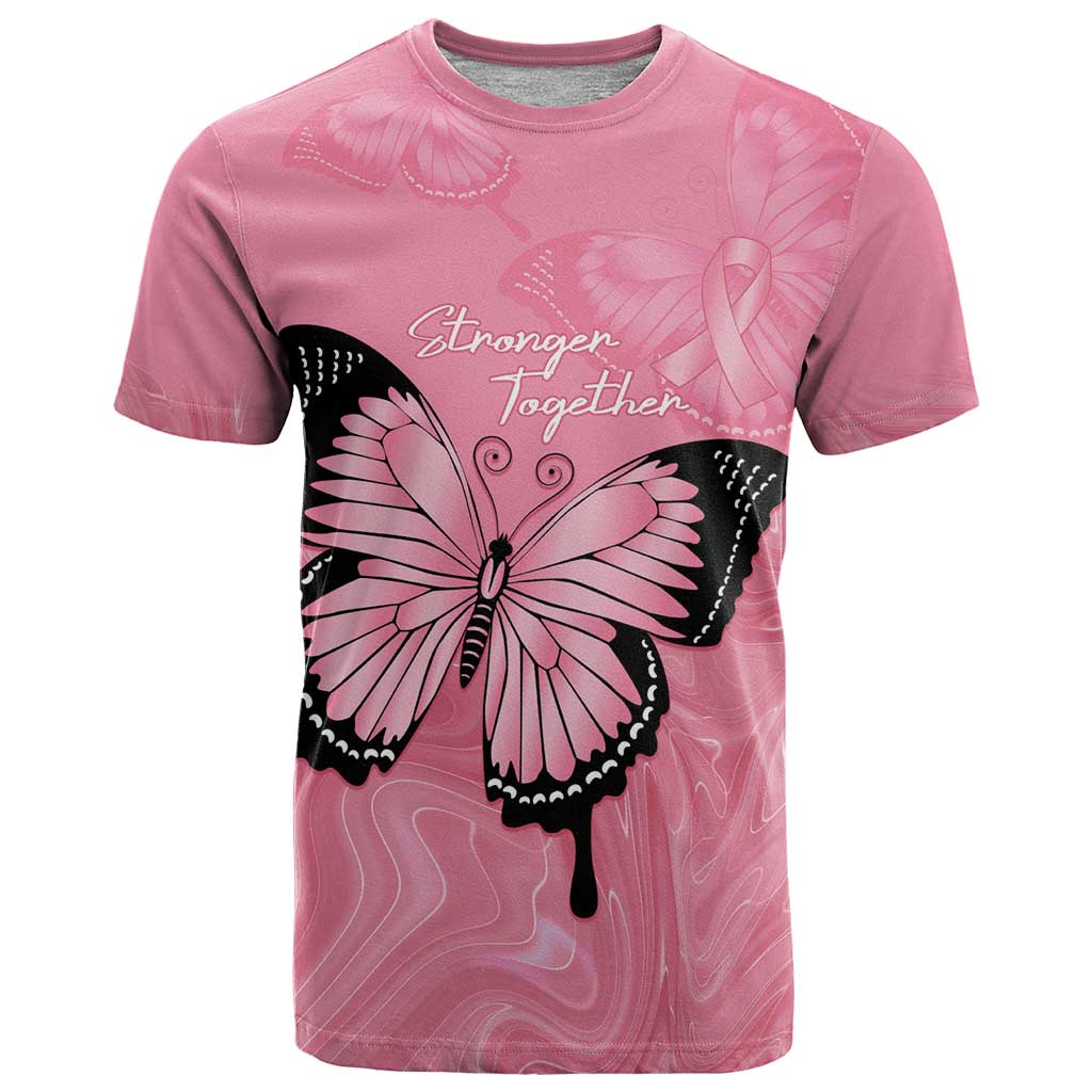 Personalised Australia Breast Cancer Awareness T Shirt Pink Ribbon Butterfly Opal Pattern - Aussie Hoodie