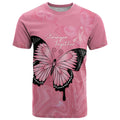 Personalised Australia Breast Cancer Awareness T Shirt Pink Ribbon Butterfly Opal Pattern - Aussie Hoodie