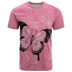 Personalised Australia Breast Cancer Awareness T Shirt Pink Ribbon Butterfly Opal Pattern - Aussie Hoodie