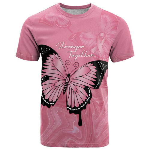 Personalised Australia Breast Cancer Awareness T Shirt Pink Ribbon Butterfly Opal Pattern - Aussie Hoodie