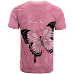 Personalised Australia Breast Cancer Awareness T Shirt Pink Ribbon Butterfly Opal Pattern - Aussie Hoodie
