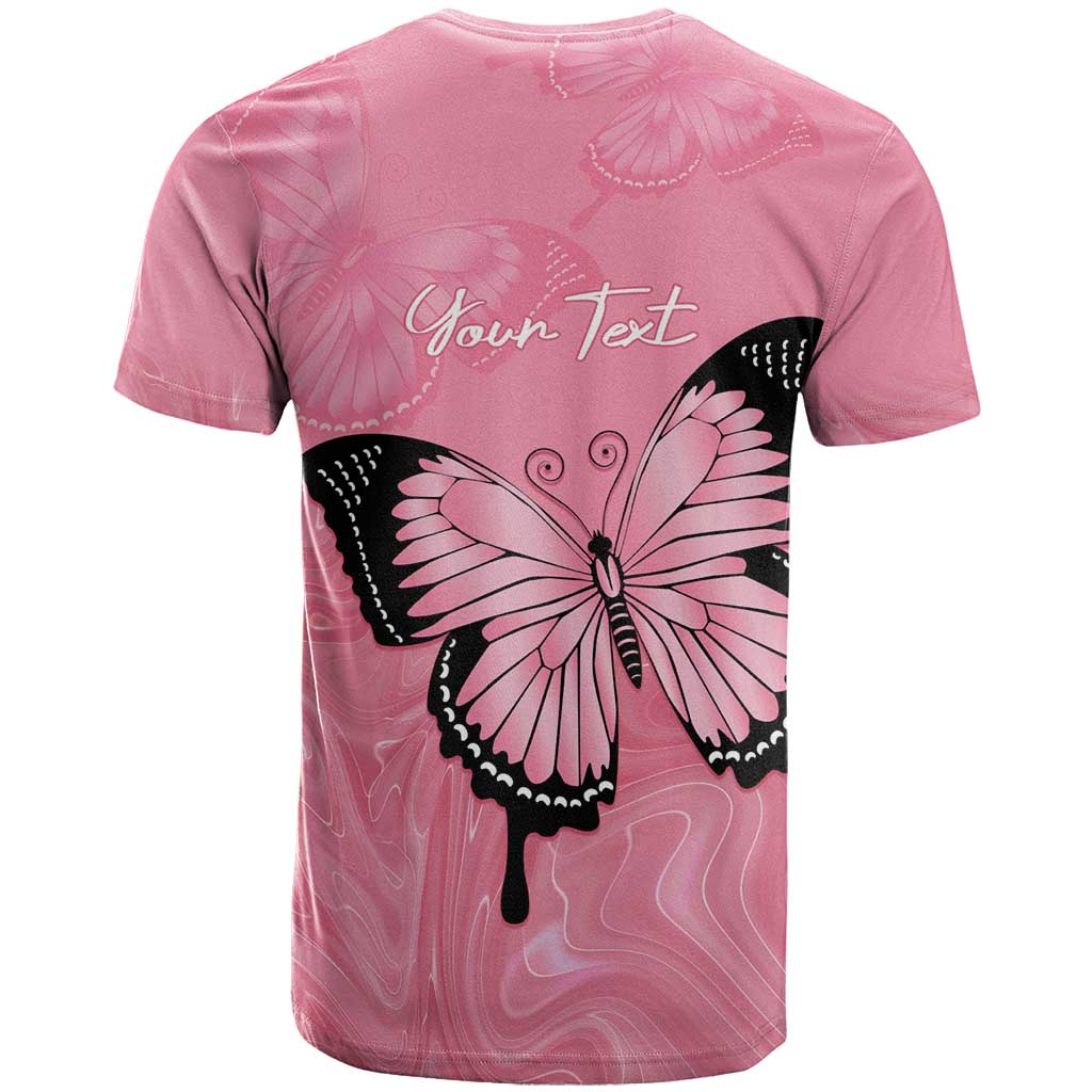 Personalised Australia Breast Cancer Awareness T Shirt Pink Ribbon Butterfly Opal Pattern - Aussie Hoodie