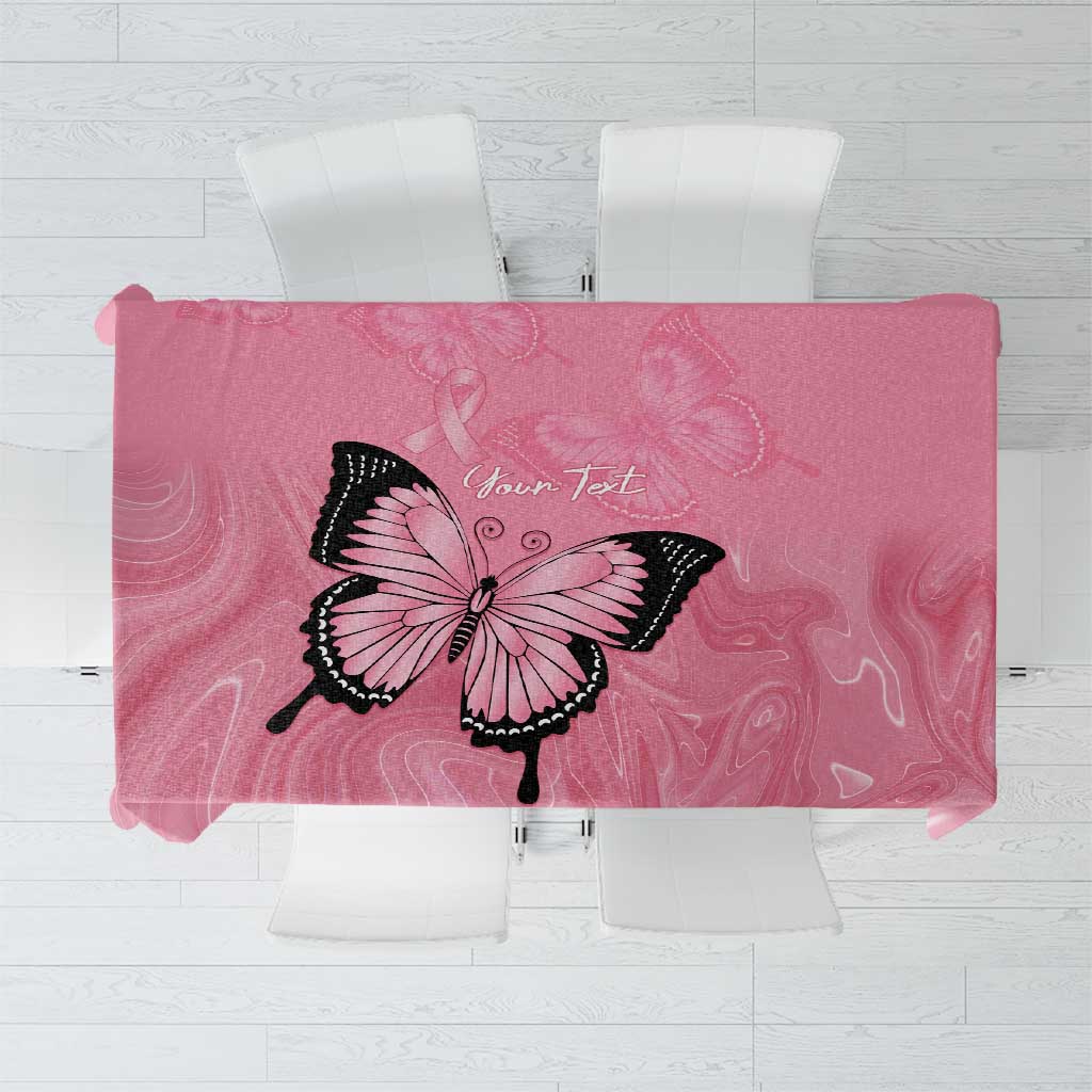 Personalised Australia Breast Cancer Awareness Tablecloth Pink Ribbon Butterfly Opal Pattern - Aussie Hoodie