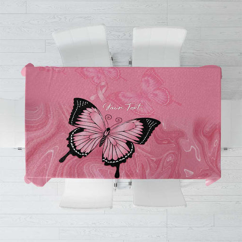 Personalised Australia Breast Cancer Awareness Tablecloth Pink Ribbon Butterfly Opal Pattern - Aussie Hoodie