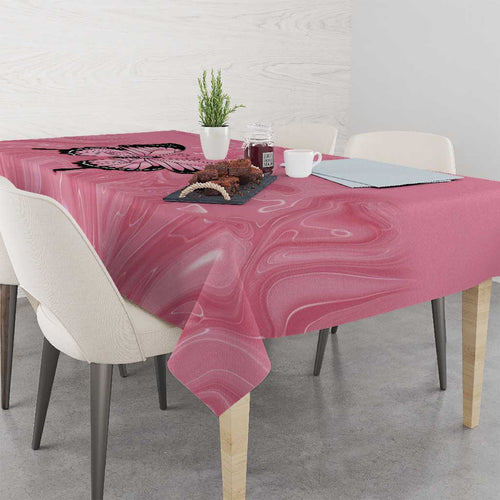Personalised Australia Breast Cancer Awareness Tablecloth Pink Ribbon Butterfly Opal Pattern - Aussie Hoodie