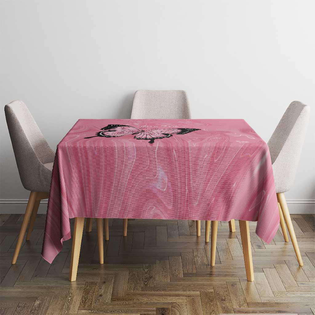 Personalised Australia Breast Cancer Awareness Tablecloth Pink Ribbon Butterfly Opal Pattern - Aussie Hoodie