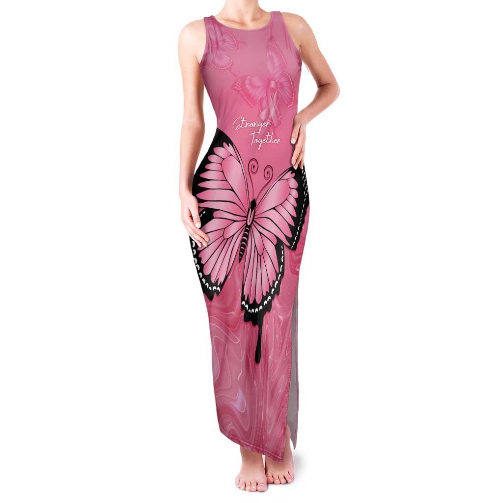 Personalised Australia Breast Cancer Awareness Tank Maxi Dress Pink Ribbon Butterfly Opal Pattern - Aussie Hoodie