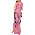 Personalised Australia Breast Cancer Awareness Tank Maxi Dress Pink Ribbon Butterfly Opal Pattern - Aussie Hoodie