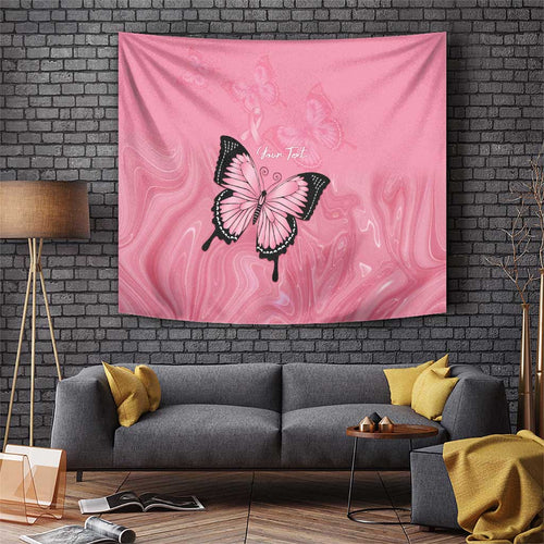 Personalised Australia Breast Cancer Awareness Tapestry Pink Ribbon Butterfly Opal Pattern - Aussie Hoodie
