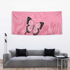 Personalised Australia Breast Cancer Awareness Tapestry Pink Ribbon Butterfly Opal Pattern - Aussie Hoodie