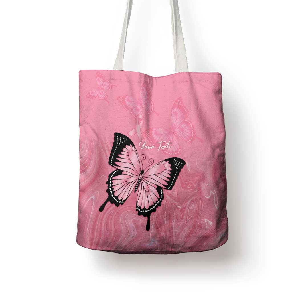 Personalised Australia Breast Cancer Awareness Tote Bag Pink Ribbon Butterfly Opal Pattern - Aussie Hoodie