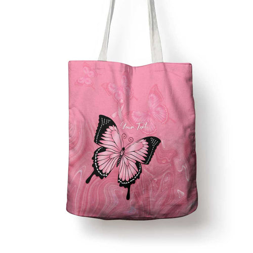 Personalised Australia Breast Cancer Awareness Tote Bag Pink Ribbon Butterfly Opal Pattern - Aussie Hoodie