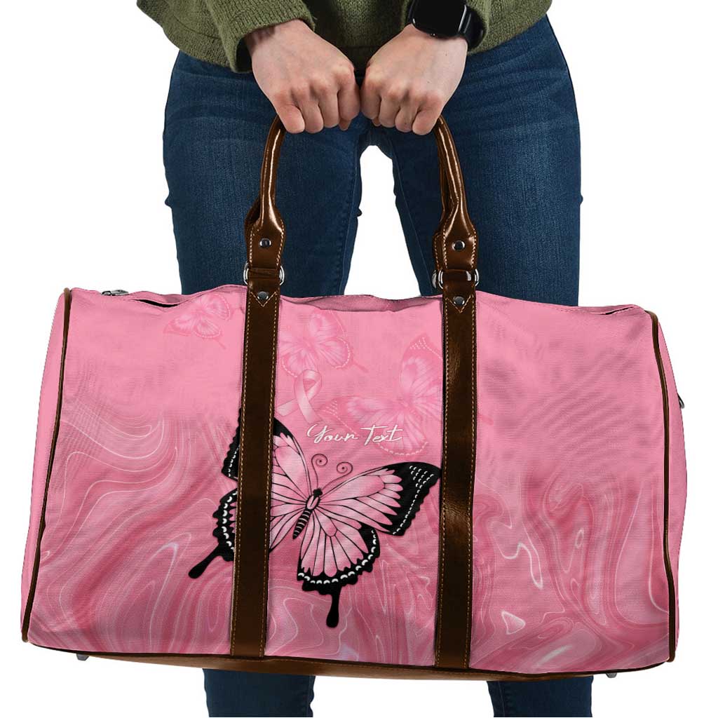 Personalised Australia Breast Cancer Awareness Travel Bag Pink Ribbon Butterfly Opal Pattern - Aussie Hoodie