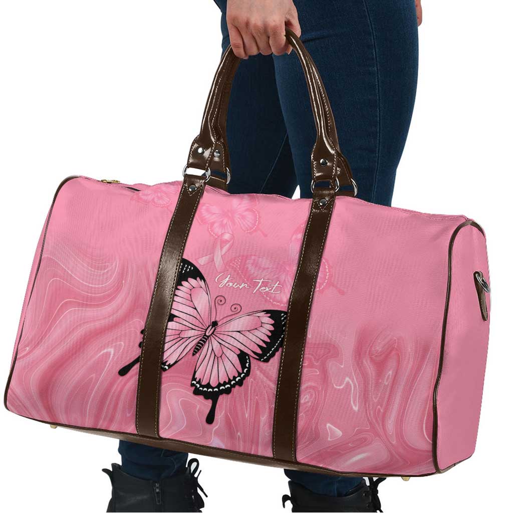 Personalised Australia Breast Cancer Awareness Travel Bag Pink Ribbon Butterfly Opal Pattern - Aussie Hoodie