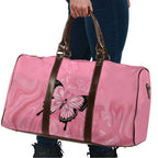 Personalised Australia Breast Cancer Awareness Travel Bag Pink Ribbon Butterfly Opal Pattern - Aussie Hoodie