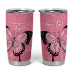 Personalised Australia Breast Cancer Awareness Tumbler Cup Pink Ribbon Butterfly Opal Pattern - Aussie Hoodie