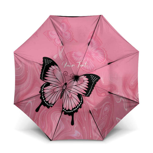Personalised Australia Breast Cancer Awareness Umbrella Pink Ribbon Butterfly Opal Pattern - Aussie Hoodie
