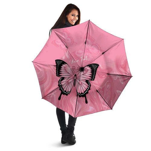 Personalised Australia Breast Cancer Awareness Umbrella Pink Ribbon Butterfly Opal Pattern - Aussie Hoodie